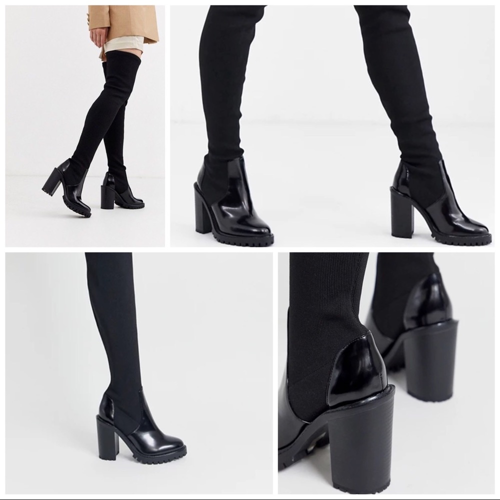 Knit Black Boots